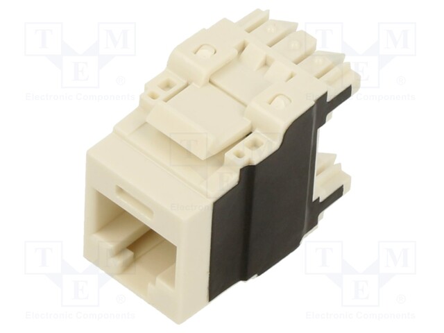 Socket; RJ45; PIN: 8; Cat: 6a; Layout: 8p8c; 22AWG÷26AWG; white; IDC