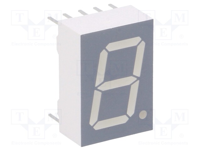 Display: LED; 7-segment; 13mm; 0.51"; No.char: 1; orange-red; anode