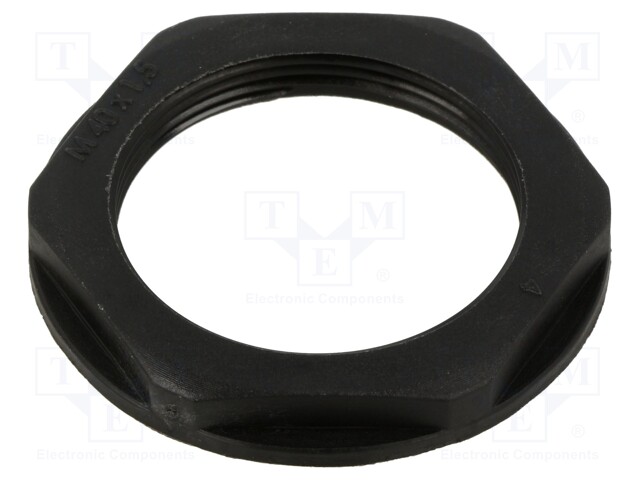 Nut; M16; PA66; black; -50÷135°C; Thread: metric; Pitch: 1,5