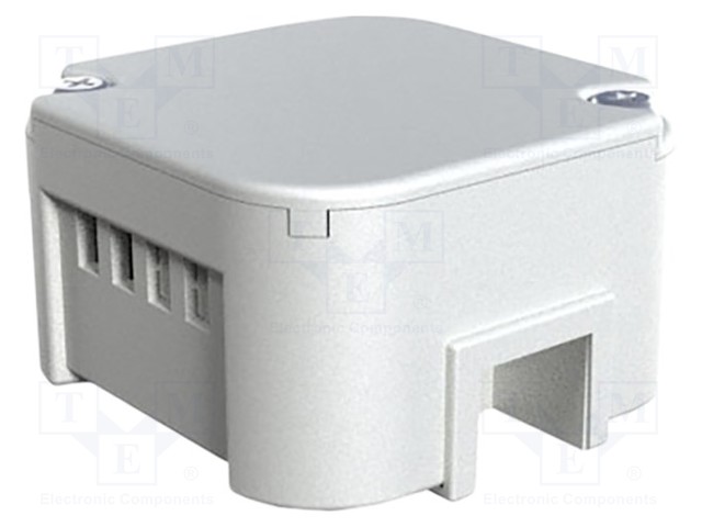 Enclosure: junction box; X: 43.8mm; Y: 43.8mm; Z: 25mm; light grey