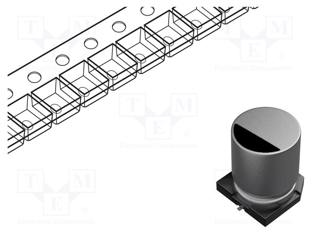 Capacitor: electrolytic; SMD; 470uF; 16VDC; Ø8x10.5mm; ±20%; 850mA