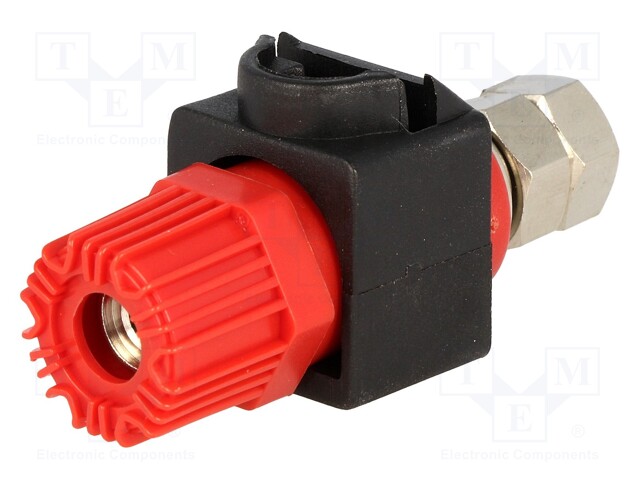 Socket; 4mm banana; 60A; 60VDC; red; 64mm; Contacts: nickel; 30mΩ