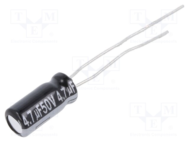 Electrolytic Capacitor, 4.7 µF, 50 V, EB Series, ± 20%, Radial Leaded, 5000 hours @ 105°C