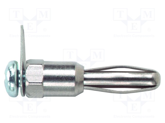 Plug; 4mm banana; 15A; 70VDC; non-insulated; 24.13mm; 10pcs.