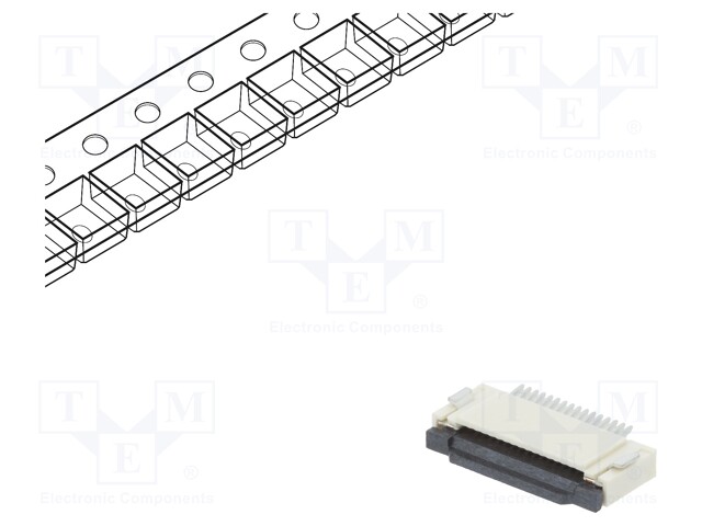 Connector: FFC (FPC); horizontal; PIN: 16; ZIF; SMT; tinned; 30mΩ