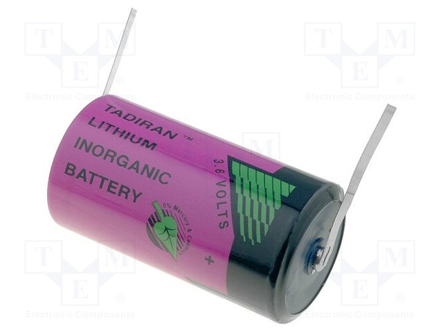 Battery: lithium (LTC); 3.6V; C; soldering lugs; Ø26.2x50mm