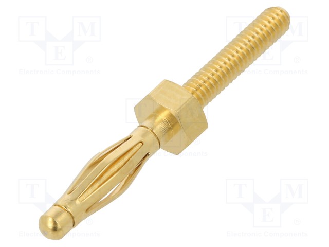 Plug; 2mm banana; 25A; Plating: gold-plated; 23mm; -40÷150°C