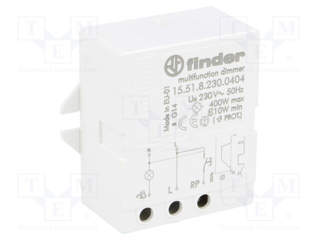 Relay: installation; with dimmer; Mounting: in mounting box; IP20