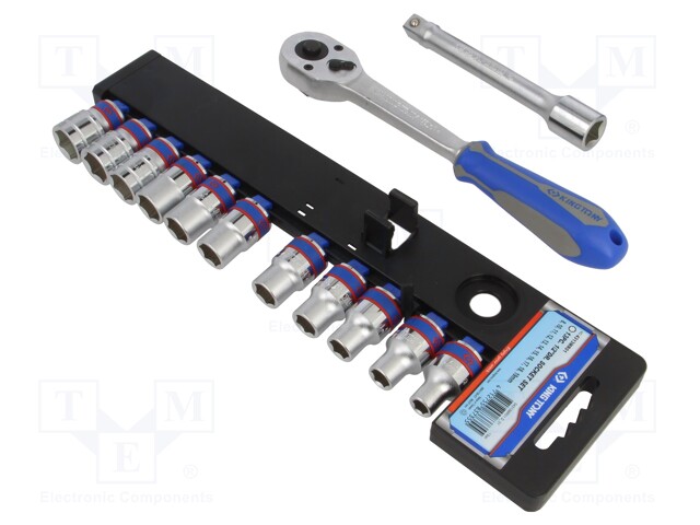 "SOCKET SET 1/2"" 13pcs SHORT 6 Point 8 - 19mm WITH RATCHET