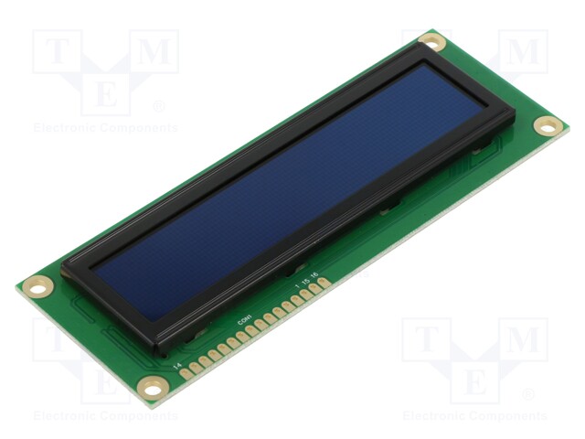 Display: OLED; alphanumeric; 16x2; Dim: 122x44x10mm; yellow; PIN: 16