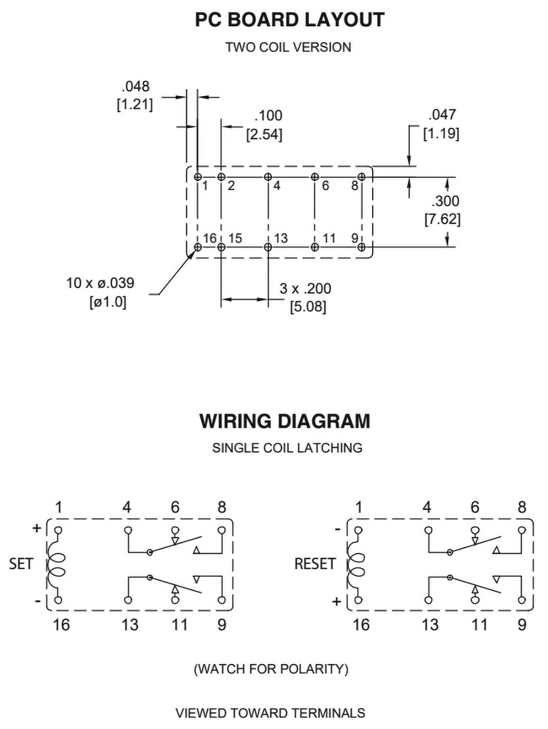 Relay: electromagnetic; DPDT; Ucoil: 12VDC; 1A/120VAC; 2A/30VDC; 3A