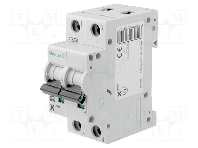 Circuit breaker; 230VAC; Inom: 20A; Poles: 2; DIN; Charact: D; 6kA