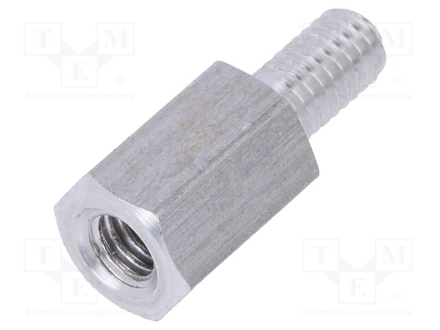 Screwed spacer sleeve; Int.thread: M4; 10mm; Ext.thread: M4