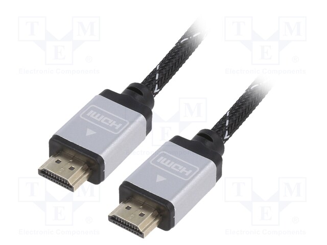 Cable; HDMI 1.4; HDMI plug,both sides; 7.5m; black; 30AWG