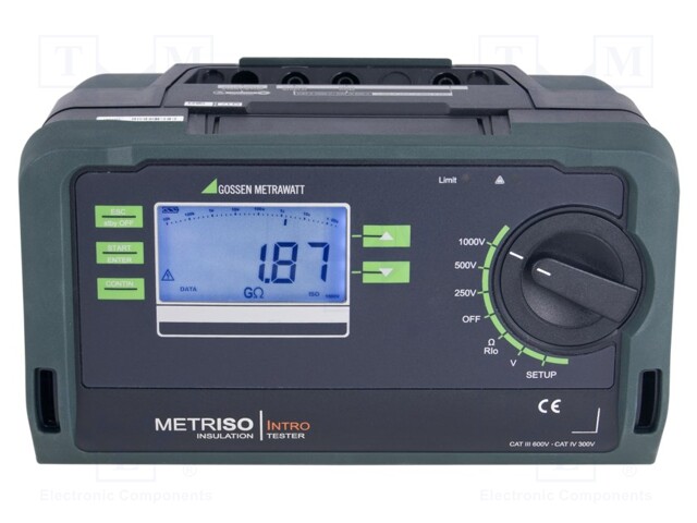 Meter: insulation resistance; LCD,bargraph; VAC: 10V÷1kV; IP52