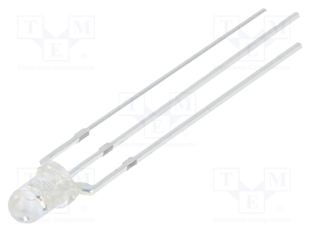 LED; 3mm; bicolour; red,blue; 2180mcd; 1560mcd; 30°; Front: convex