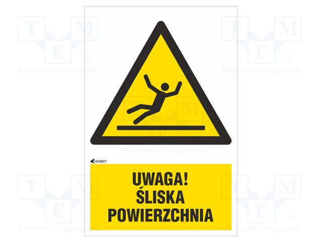 Safety sign; warning; Mat: self-adhesive folie; W: 200mm; H: 300mm