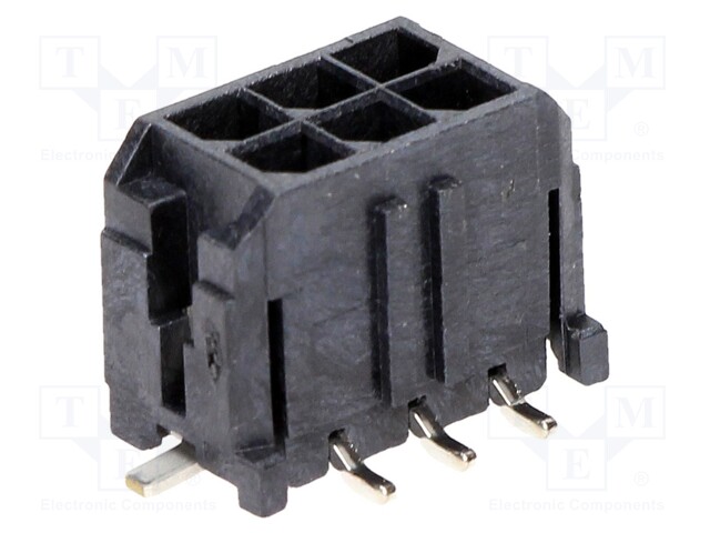 Socket; wire-board; male; Micro-Fit 3.0; 3mm; PIN: 6; Glow-Wire; SMT