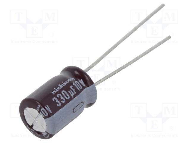 Capacitor: electrolytic; low impedance; THT; 330uF; 10VDC; ±20%