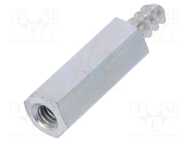 Screwed spacer sleeve; Int.thread: M3; 15mm; Ext.thread: ST3,3