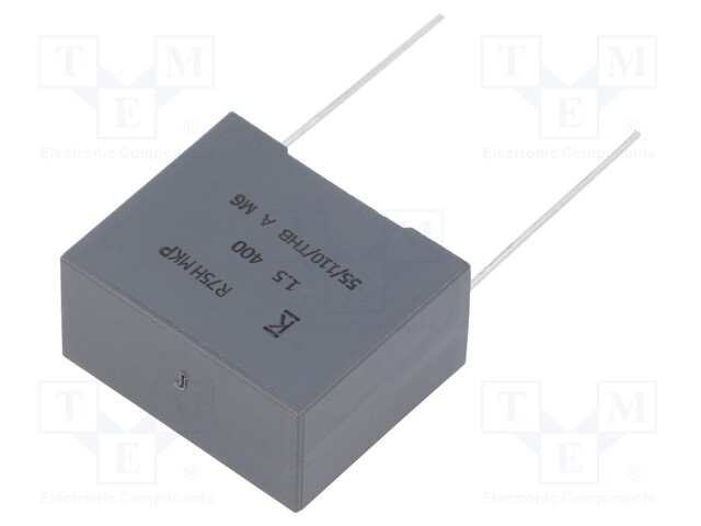 DC Film Capacitor, 1.5 µF, 400 V, Metallized PP, ± 5%, R75H Series, Radial Box