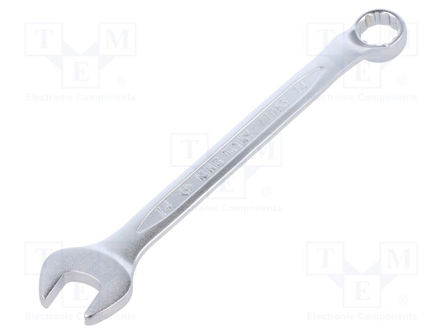 Wrench; bent,combination spanner; 14mm; Chrom-vanadium steel