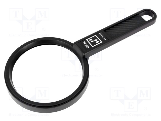 Hand magnifier; Mag: x2/x4; Lens diam: 75mm; Mat: ABS