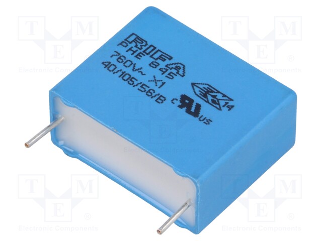 Capacitor: polypropylene; X1; 100nF; 760VAC; ±20%; THT; -40÷105°C