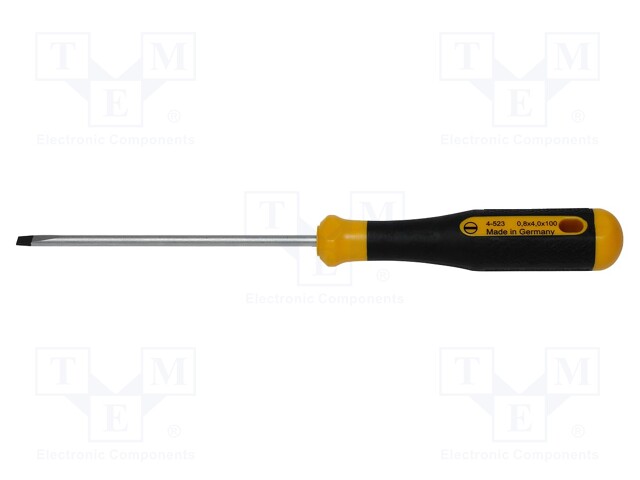 Screwdriver; slot; 4,0x0,8mm; POWERline; Blade length: 100mm