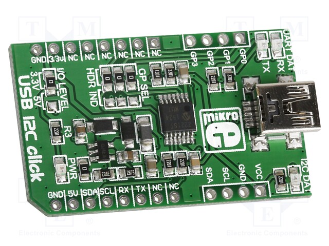 Click board; converter; GPIO,I2C,USB; MCP2221; 3.3/5VDC