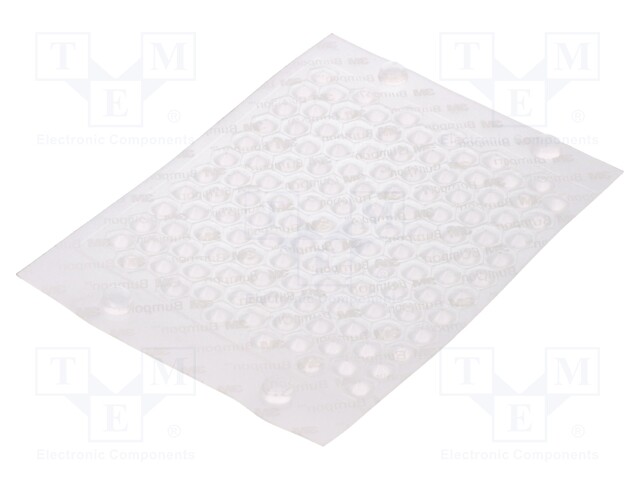 Self-adhesive foot; H: 3mm; half-transparent; polyetylene