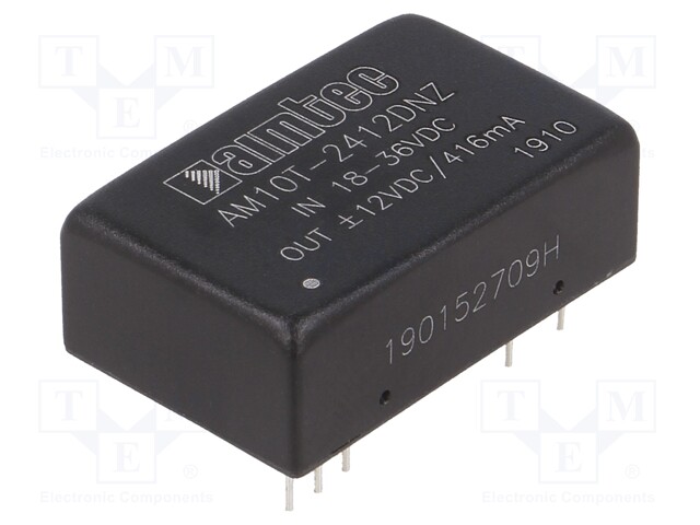 Converter: DC/DC; 10W; Uin: 18÷36V; Uout: 12VDC; Uout2: -12VDC; DIP24