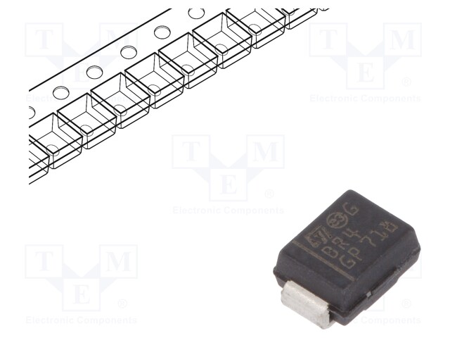 Diode: rectifying; SMD; 400V; 1A; 14ns; Package: tape; SMB; Ifsm: 30A