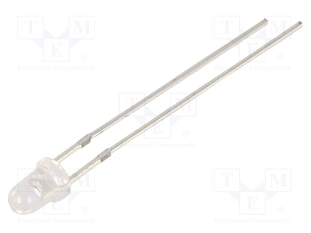 LED; 3mm; red; 30°; Front: convex; 2÷2.5V; No.of term: 2; -30÷85°C