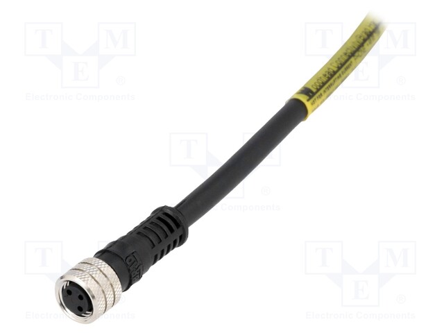 Connector: M8; female; PIN: 4; straight; with lead; plug; 3A; 30V