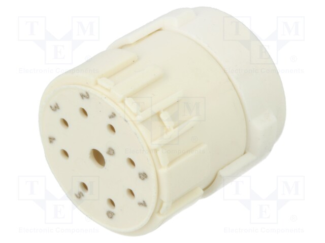 Circular Connector Insert, Han M23 Series, 8 Contacts, Socket, Crimp