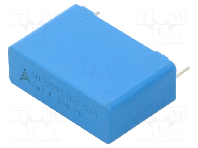 Capacitor: polyester; 4.7uF; 160VAC; 250VDC; Pitch: 27.5mm; ±10%