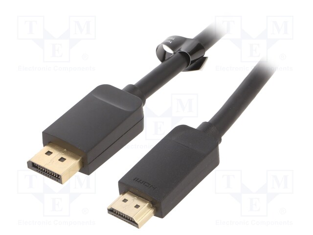 Cable; DisplayPort plug,HDMI plug; Len: 2m; black; 30AWG