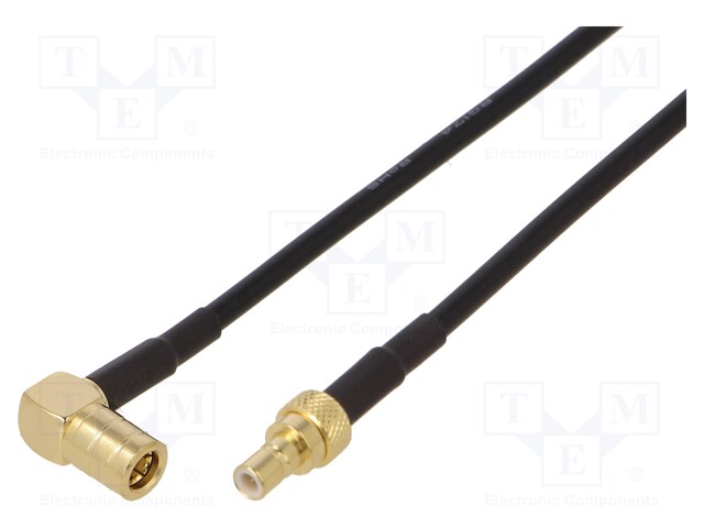 Cable; 3m; SMB male,SMB female; black; angled,straight
