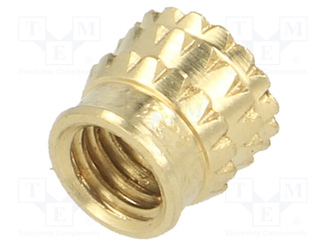 Threaded insert; brass; without coating; M5; L: 6.5mm