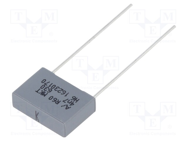 Capacitor: polyester; 4.7nF; 220VAC; 630VDC; Pitch: 10mm; ±10%