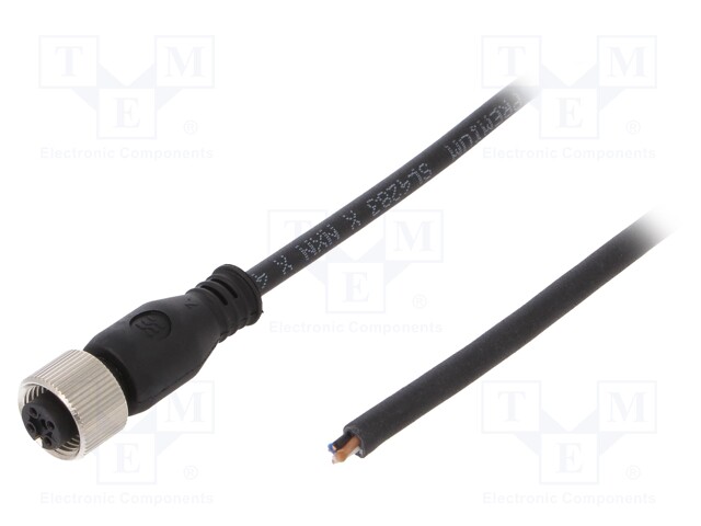 Connection lead; M12; PIN: 4; straight; 5m; plug; 250VAC; 4A; female