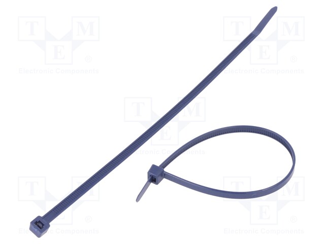 Cable tie; with metal; L: 203mm; W: 4.7mm; polyamide; 150N; blue