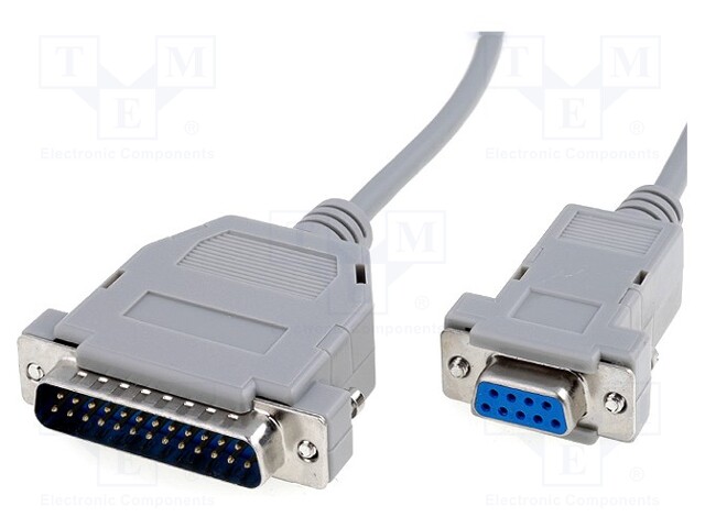 Cable; D-Sub 25pin plug,D-Sub 9pin socket; Len: 2m; snapped-in