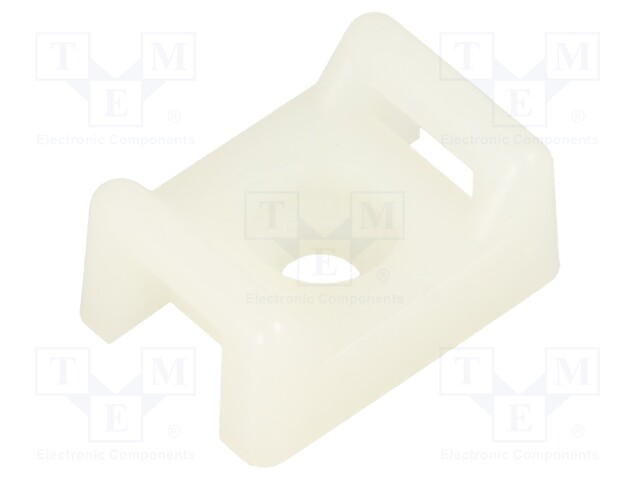 Cable tie holder; polyamide; UL94V-2; natural; Ht: 9.4mm; L: 21.9mm