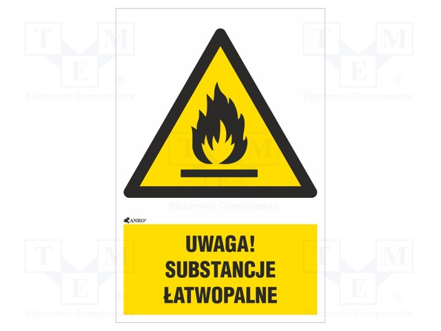 Safety sign; warning; Mat: self-adhesive folie; W: 200mm; H: 300mm