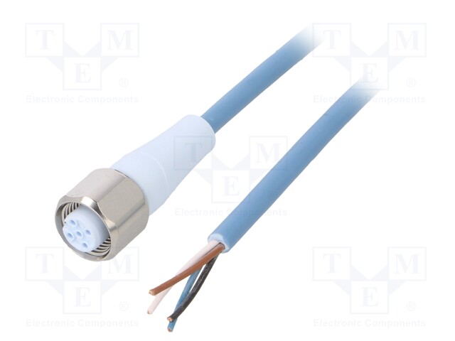 Connection lead; M12; PIN: 4; straight; 20m; plug; 250VAC; -40÷105°C