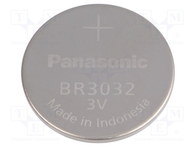 Battery: lithium; 3V; BR3032,coin; Ø30x3.2mm; 500mAh