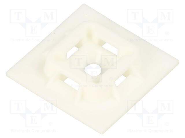 Cable Tie Mount, Screw, Natural, Nylon 6.6 (Polyamide 6.6), 25.4 mm, 25.4 mm