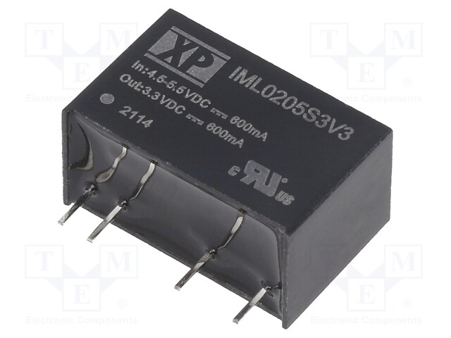 Converter: DC/DC; 2W; Uin: 4.5÷5.5V; 3.3VDC; SIP7; 19.5x9.8x12.5mm